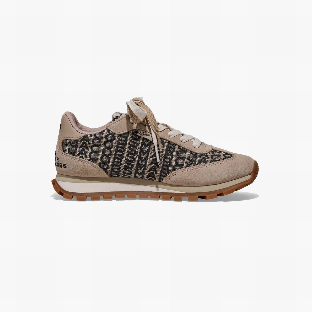 Women Marc Jacobs Monogram Jogger Trainers Beige | UK MJ9236-K85