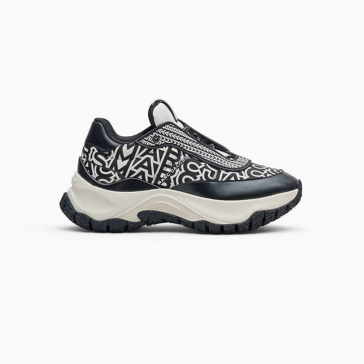 Women Marc Jacobs Monogram Lazy Runner Trainers Black / White | UK MJ5760-H03