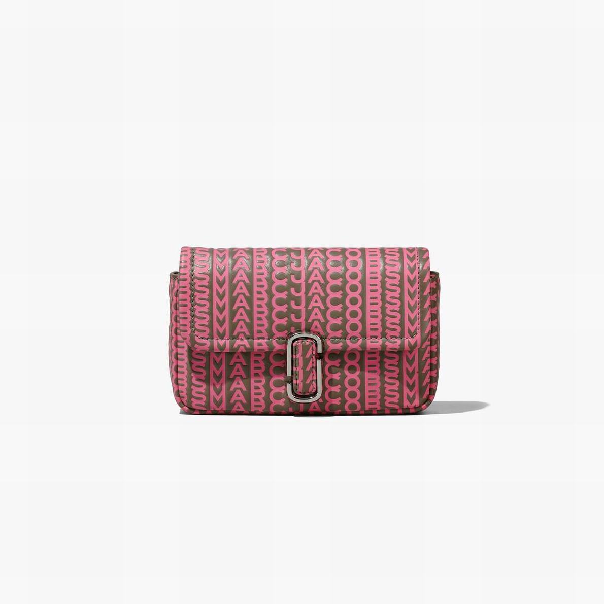 Women Marc Jacobs Monogram Leather J Marc Mini Shoulder Bags Pink | UK MJ0245-Y80