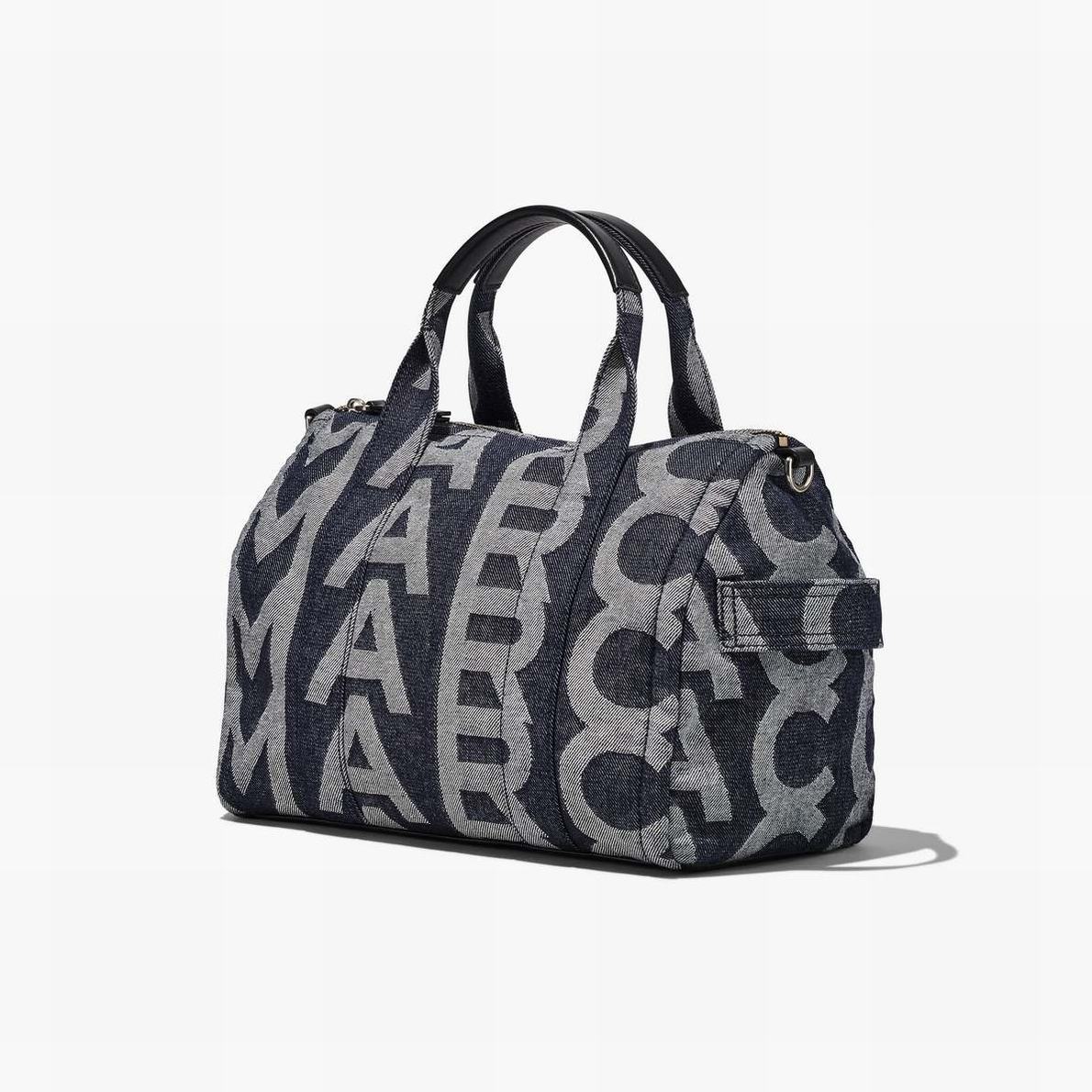 Women Marc Jacobs Monogram Medium Denim Duffle Satchel Bags Blue | UK MJ9072-G67