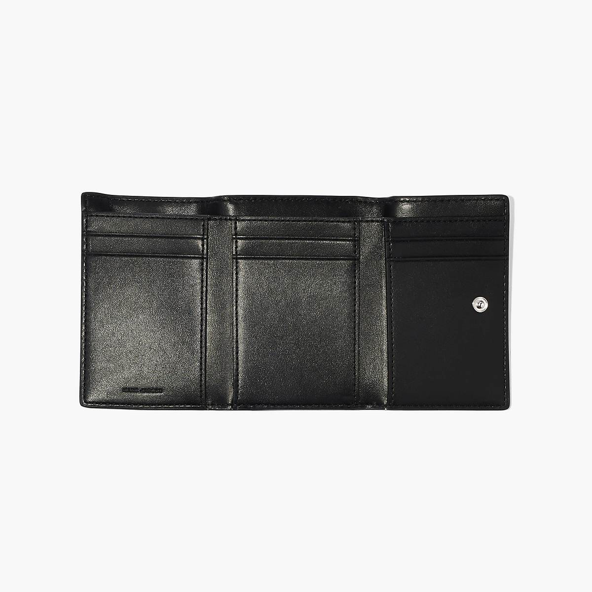 Women Marc Jacobs Monogram Medium Trifold Wallets Black / White | UK MJ6089-F65