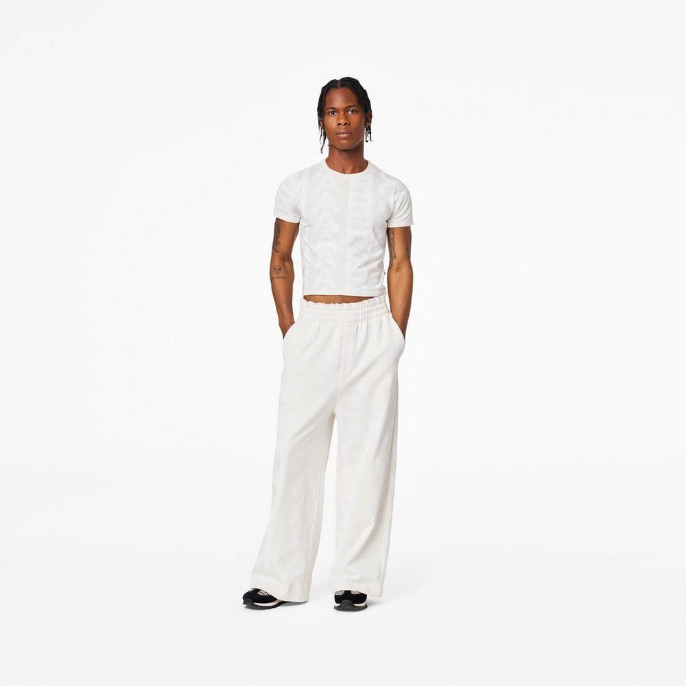 Women Marc Jacobs Monogram Oversized Sweatpants White | UK MJ8396-S69