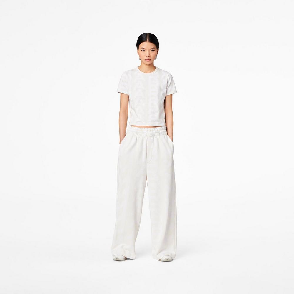 Women Marc Jacobs Monogram Oversized Sweatpants White | UK MJ8396-S69