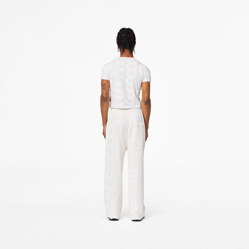 Women Marc Jacobs Monogram Oversized Sweatpants White | UK MJ8396-S69