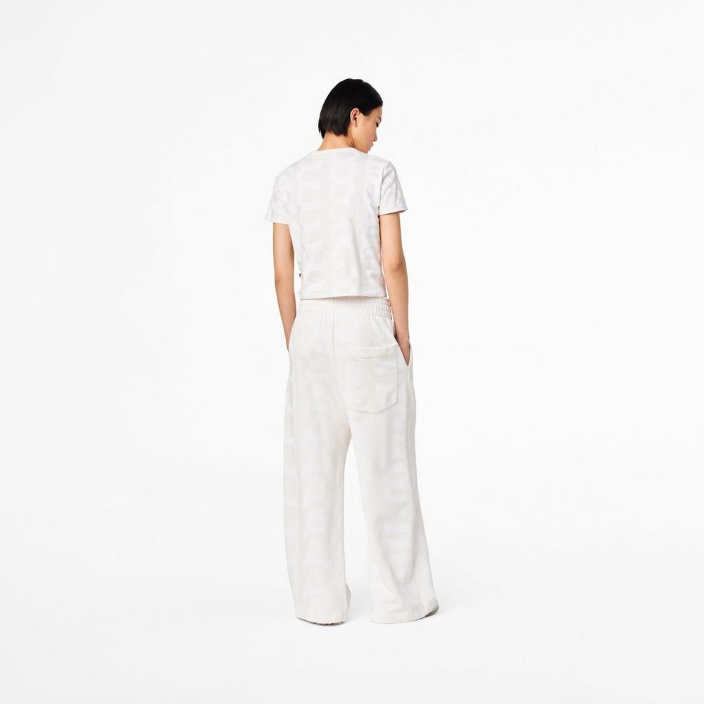 Women Marc Jacobs Monogram Oversized Sweatpants White | UK MJ8396-S69