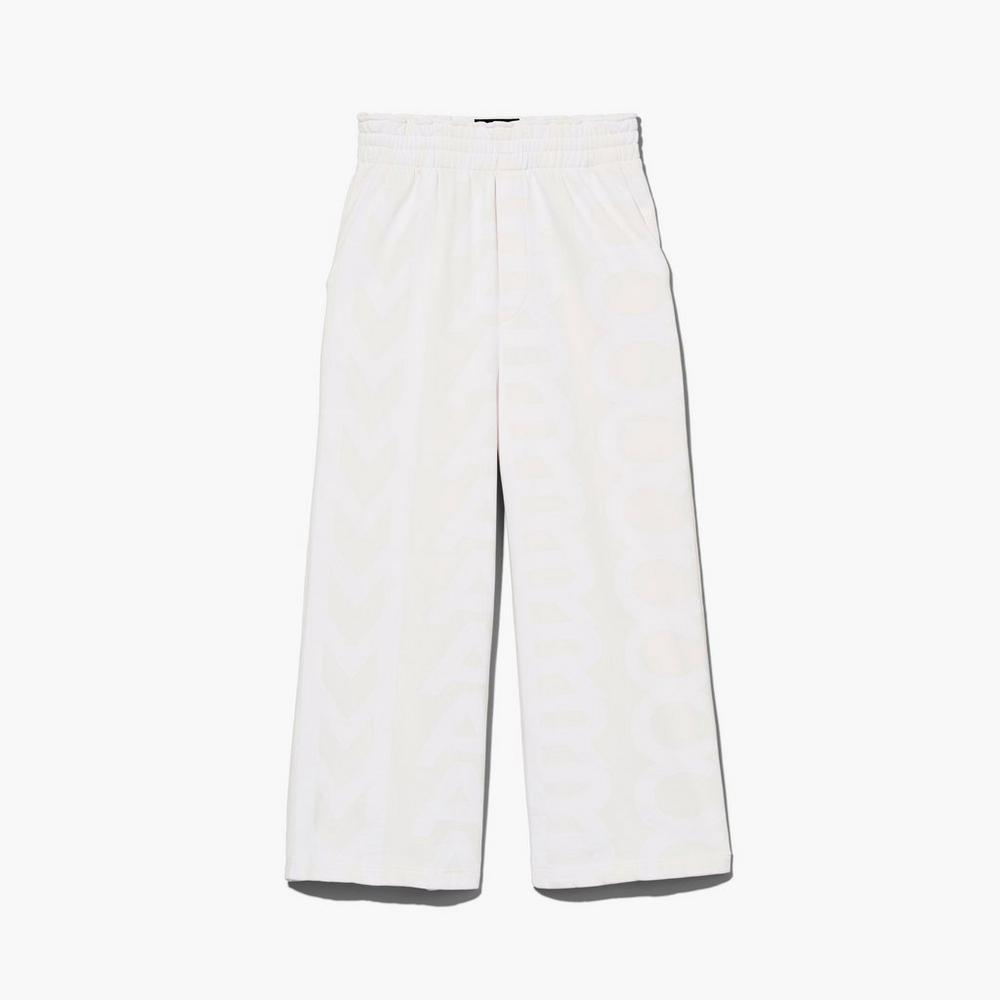 Women Marc Jacobs Monogram Oversized Sweatpants White | UK MJ8396-S69