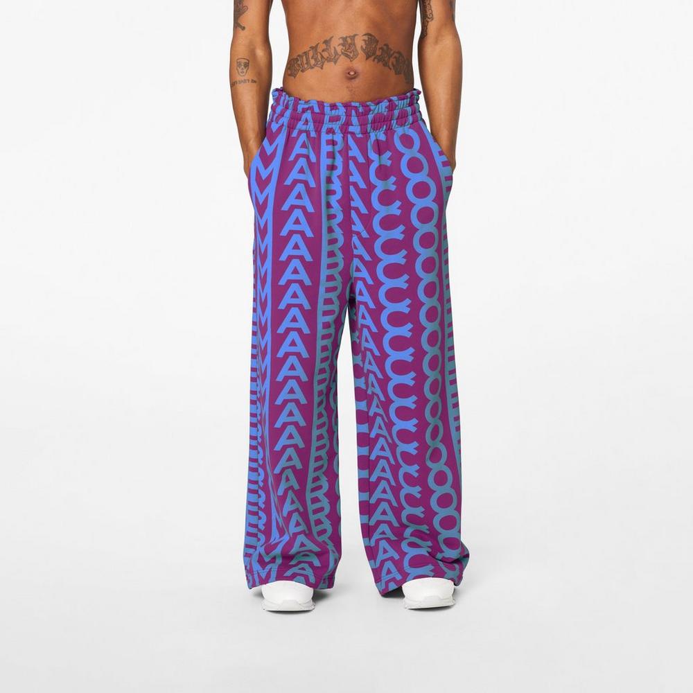 Women Marc Jacobs Monogram Oversized Sweatpants Purple / Blue | UK MJ6471-D25