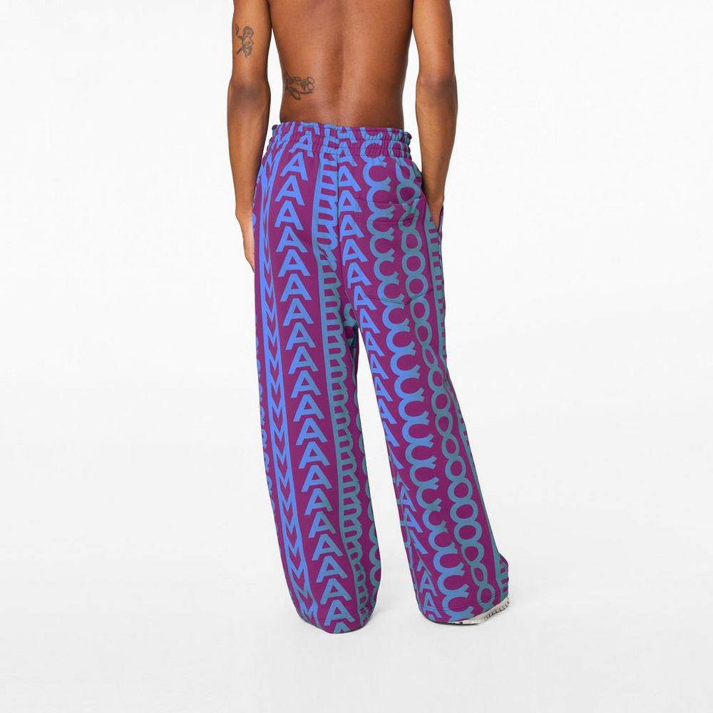 Women Marc Jacobs Monogram Oversized Sweatpants Purple / Blue | UK MJ6471-D25