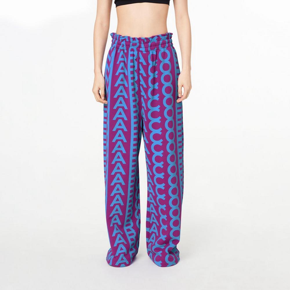 Women Marc Jacobs Monogram Oversized Sweatpants Purple / Blue | UK MJ6471-D25