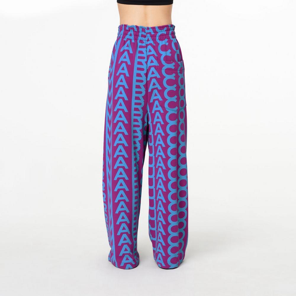 Women Marc Jacobs Monogram Oversized Sweatpants Purple / Blue | UK MJ6471-D25