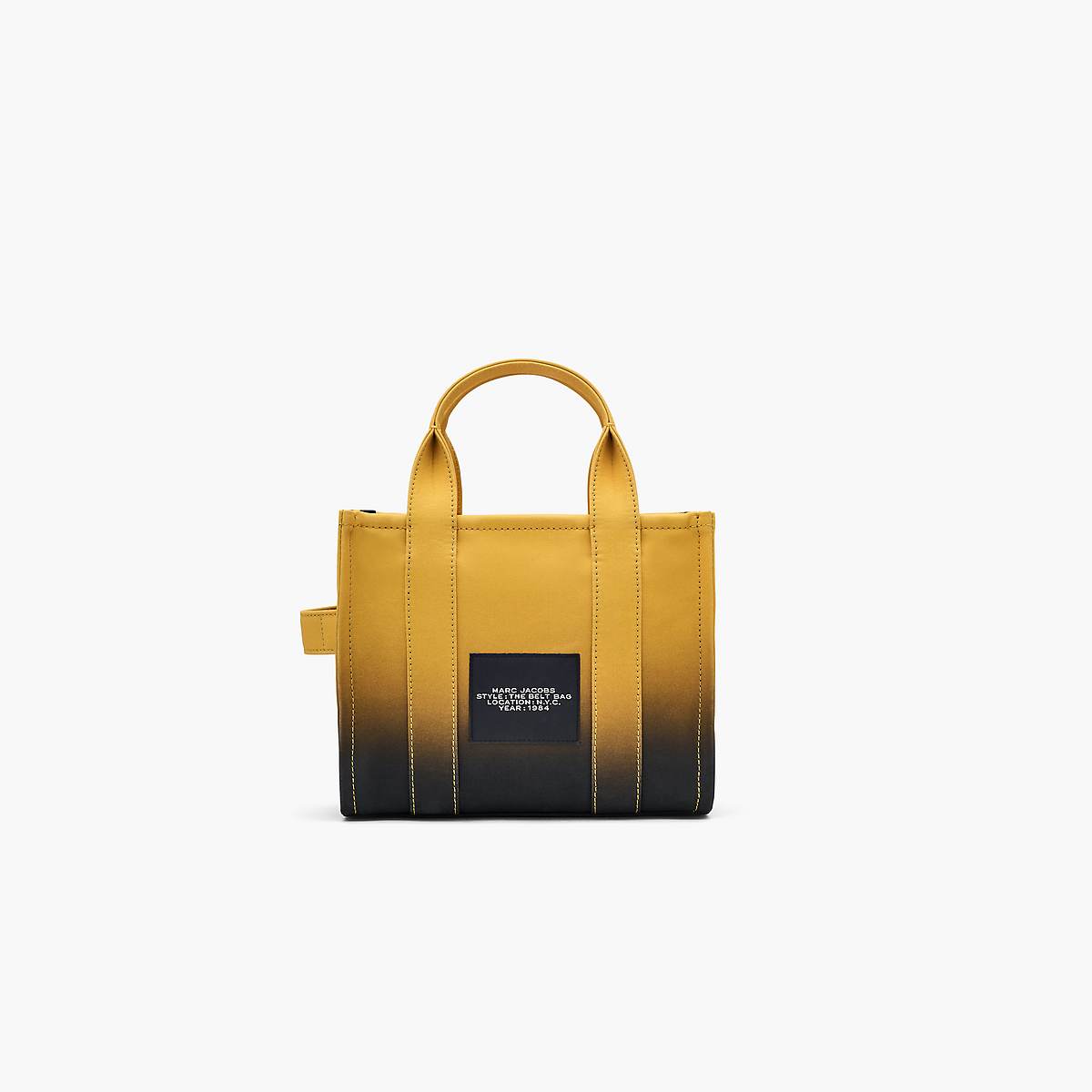 Women Marc Jacobs Ombré Coated Canvas Small Tote Bags Black / Yellow | UK MJ1354-J84