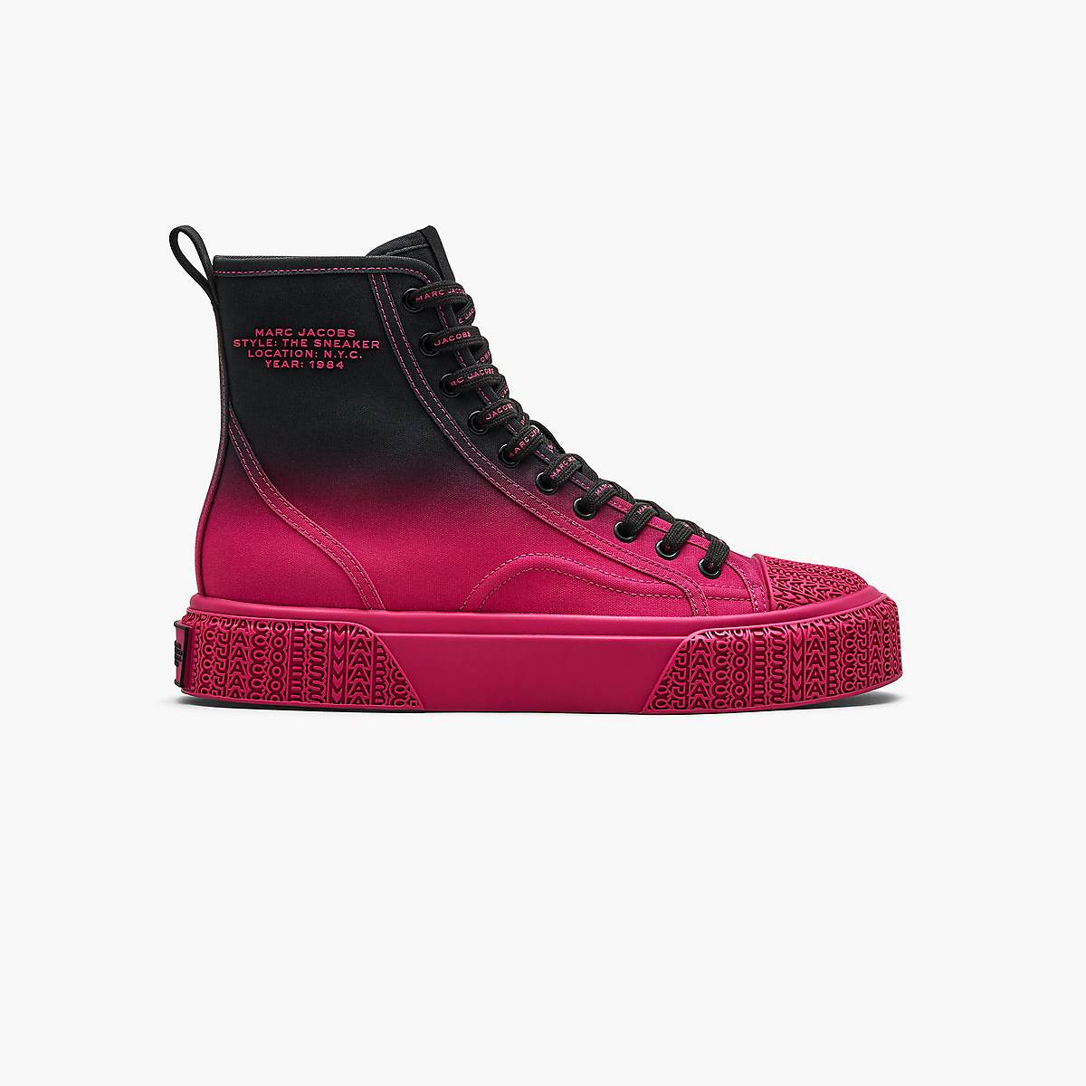 Women Marc Jacobs Ombré High Top Trainers Black / Pink | UK MJ3961-E17