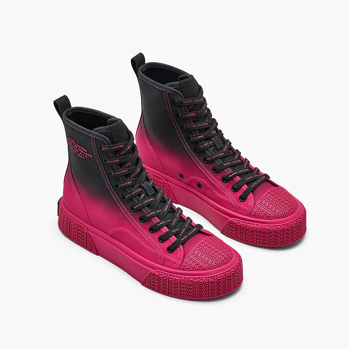 Women Marc Jacobs Ombré High Top Trainers Black / Pink | UK MJ3961-E17