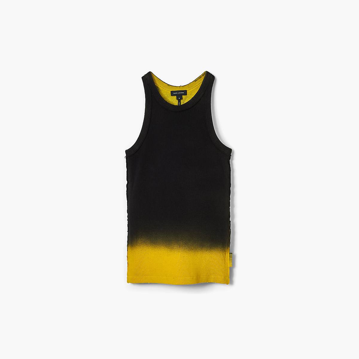 Women Marc Jacobs Ombré Spray Rib Tanks Black / Yellow | UK MJ5806-B60