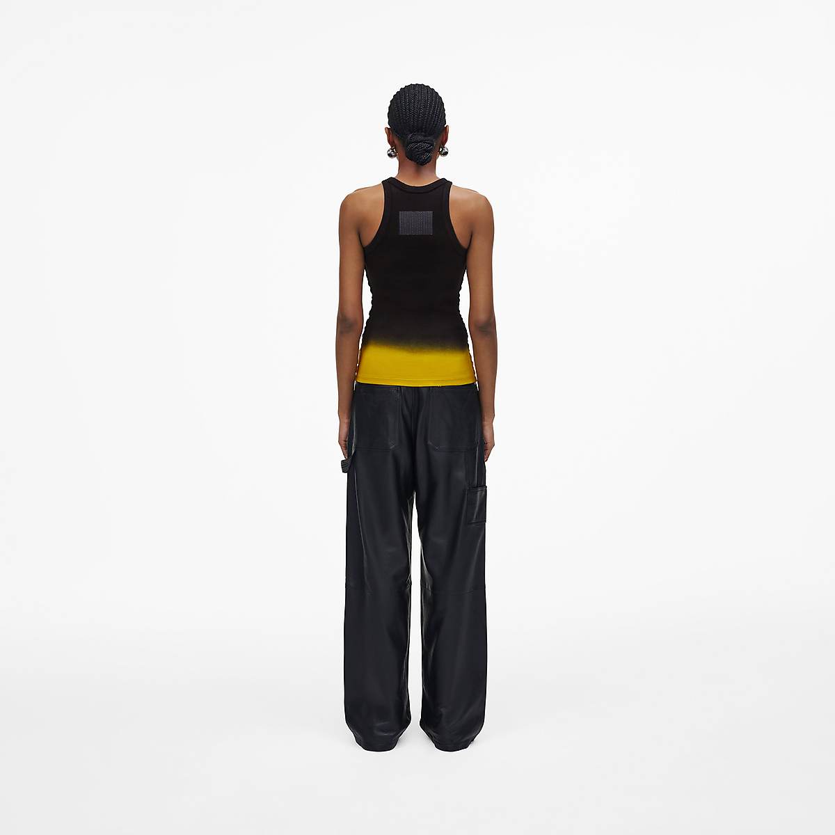 Women Marc Jacobs Ombré Spray Rib Tanks Black / Yellow | UK MJ5806-B60