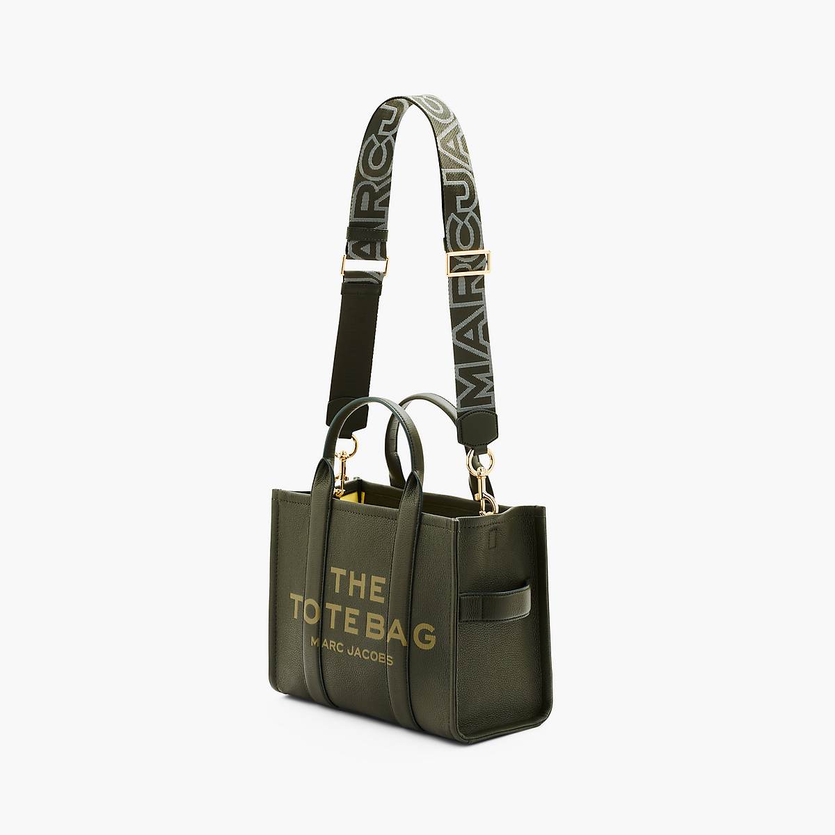 Women Marc Jacobs Outline Logo Webbing Bag Strap Olive | UK MJ7964-K23