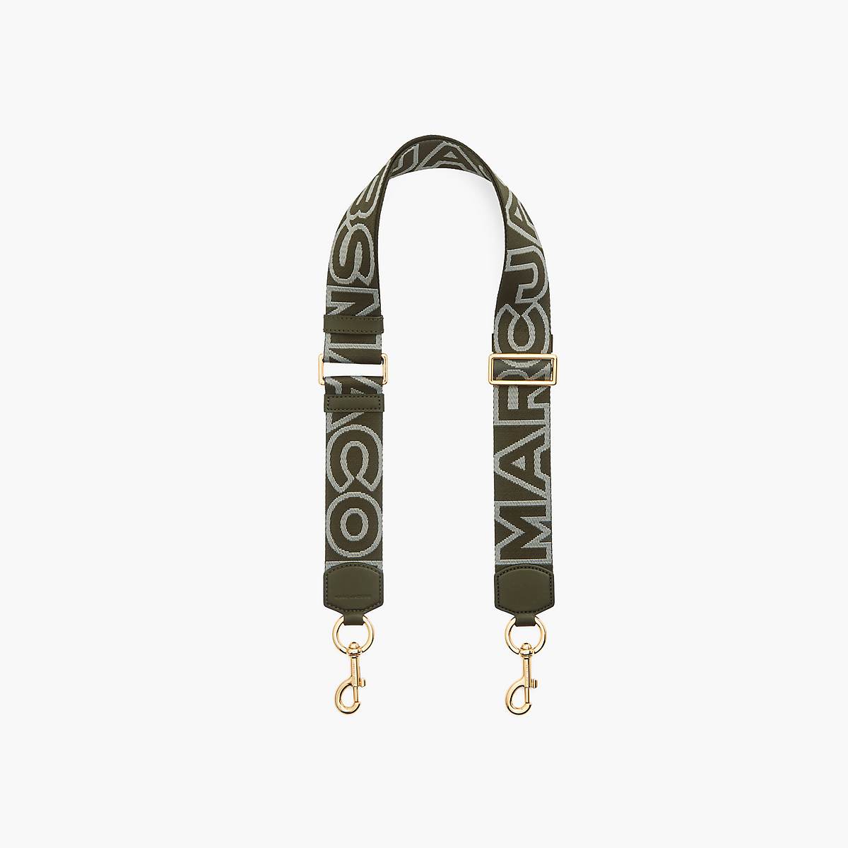 Women Marc Jacobs Outline Logo Webbing Bag Strap Olive | UK MJ7964-K23