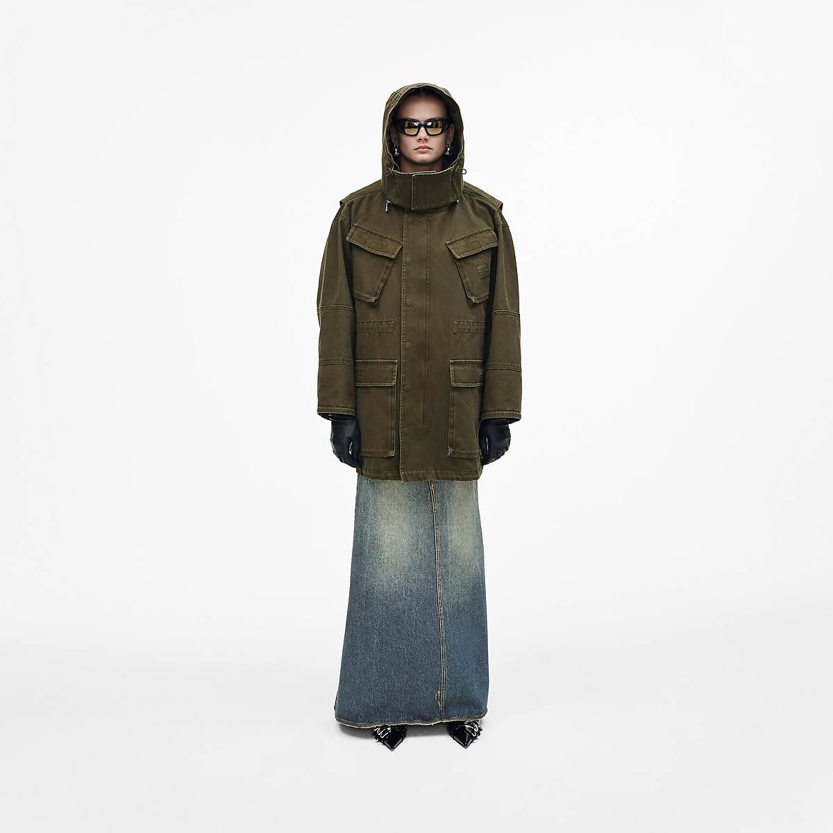 Women Marc Jacobs Oversized Cargo Canvas Jackets Olive | UK MJ0814-K39