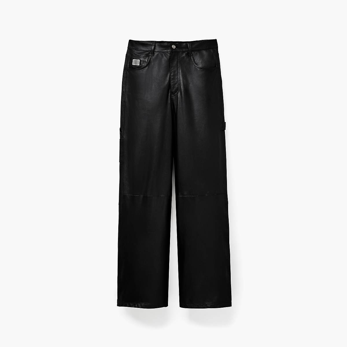 Women Marc Jacobs Oversized Leather Pants Black | UK MJ8921-J31