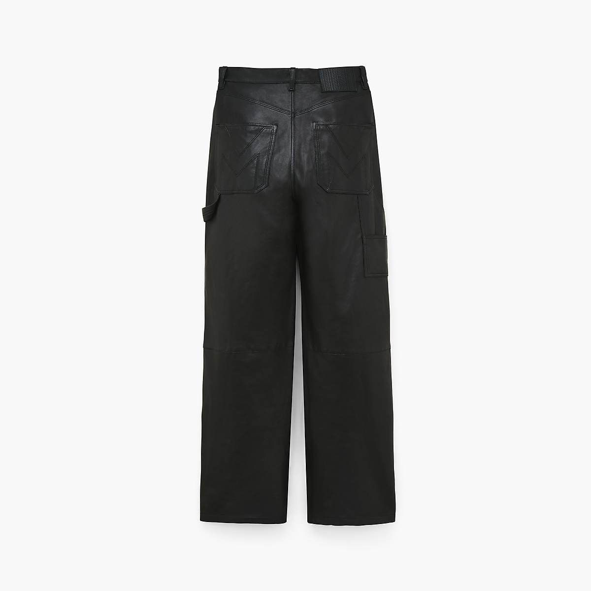 Women Marc Jacobs Oversized Leather Pants Black | UK MJ8921-J31