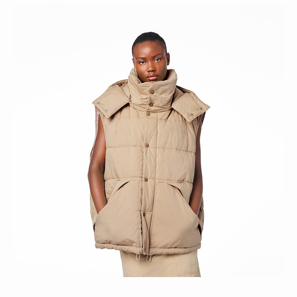 Women Marc Jacobs Oversized Puffer Vest Beige | UK MJ6137-S49