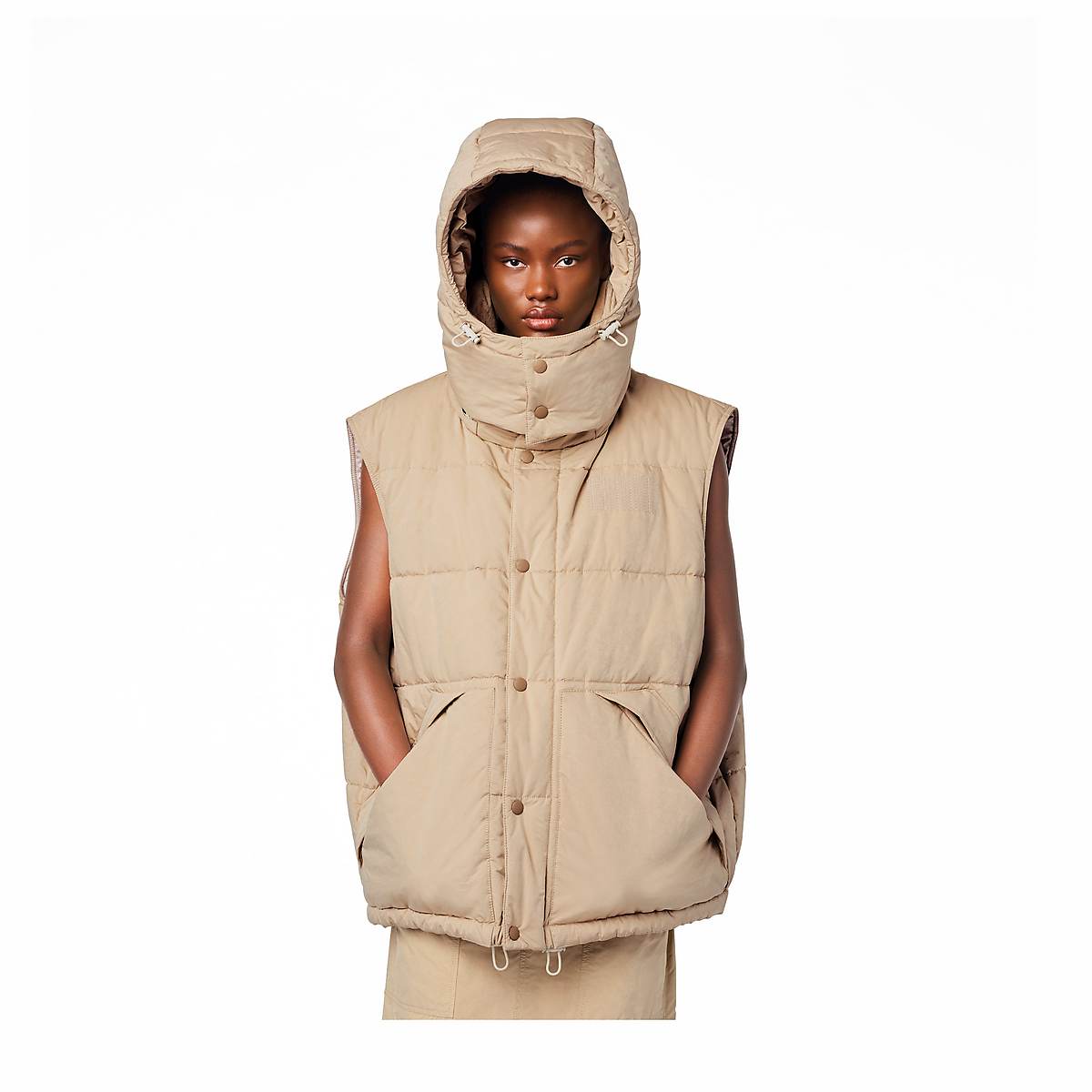 Women Marc Jacobs Oversized Puffer Vest Beige | UK MJ6137-S49