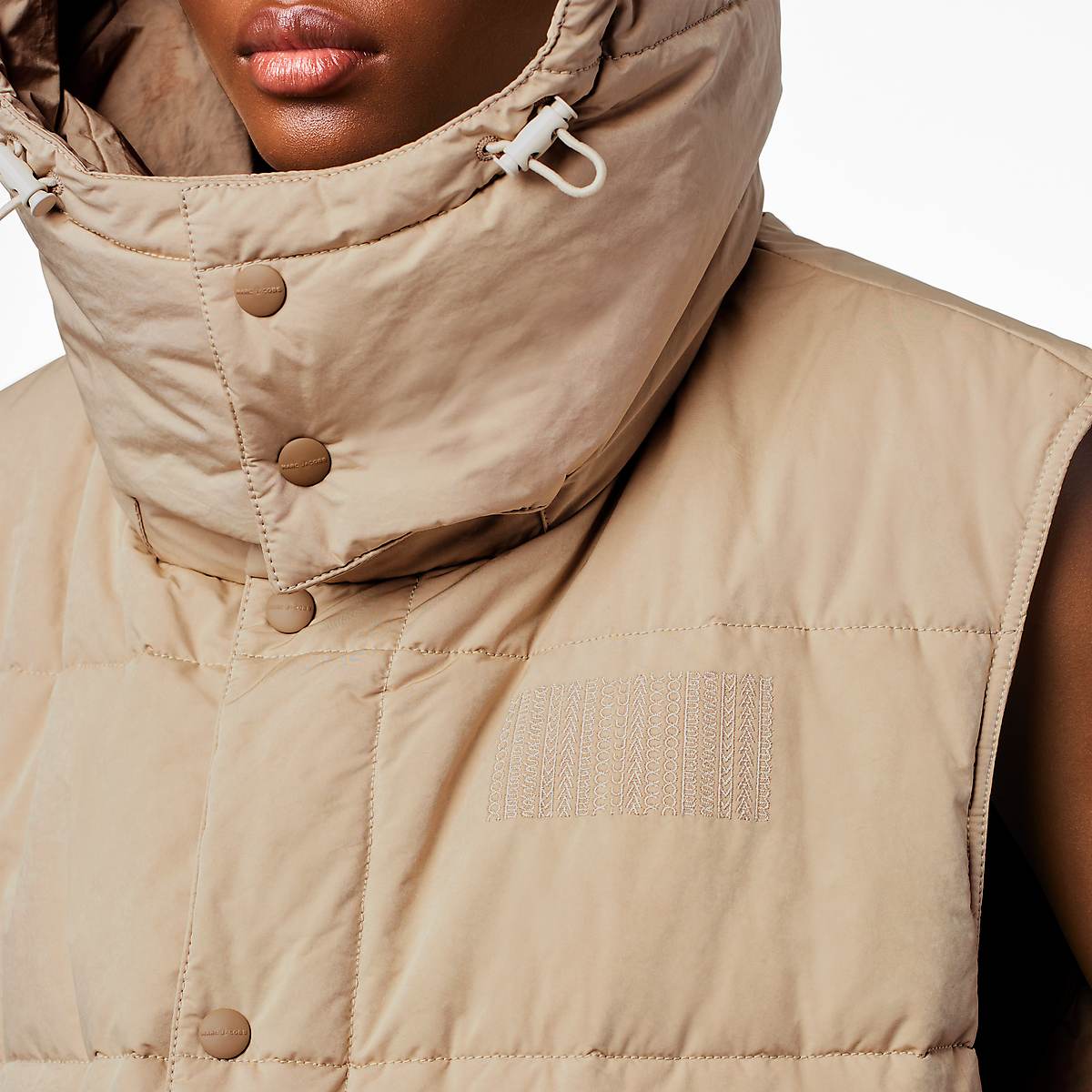 Women Marc Jacobs Oversized Puffer Vest Beige | UK MJ6137-S49