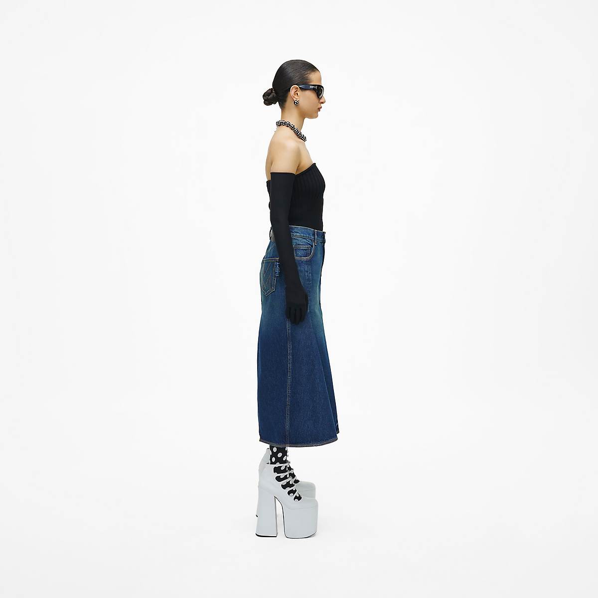 Women Marc Jacobs Paneled Skirts Indigo | UK MJ9631-O32