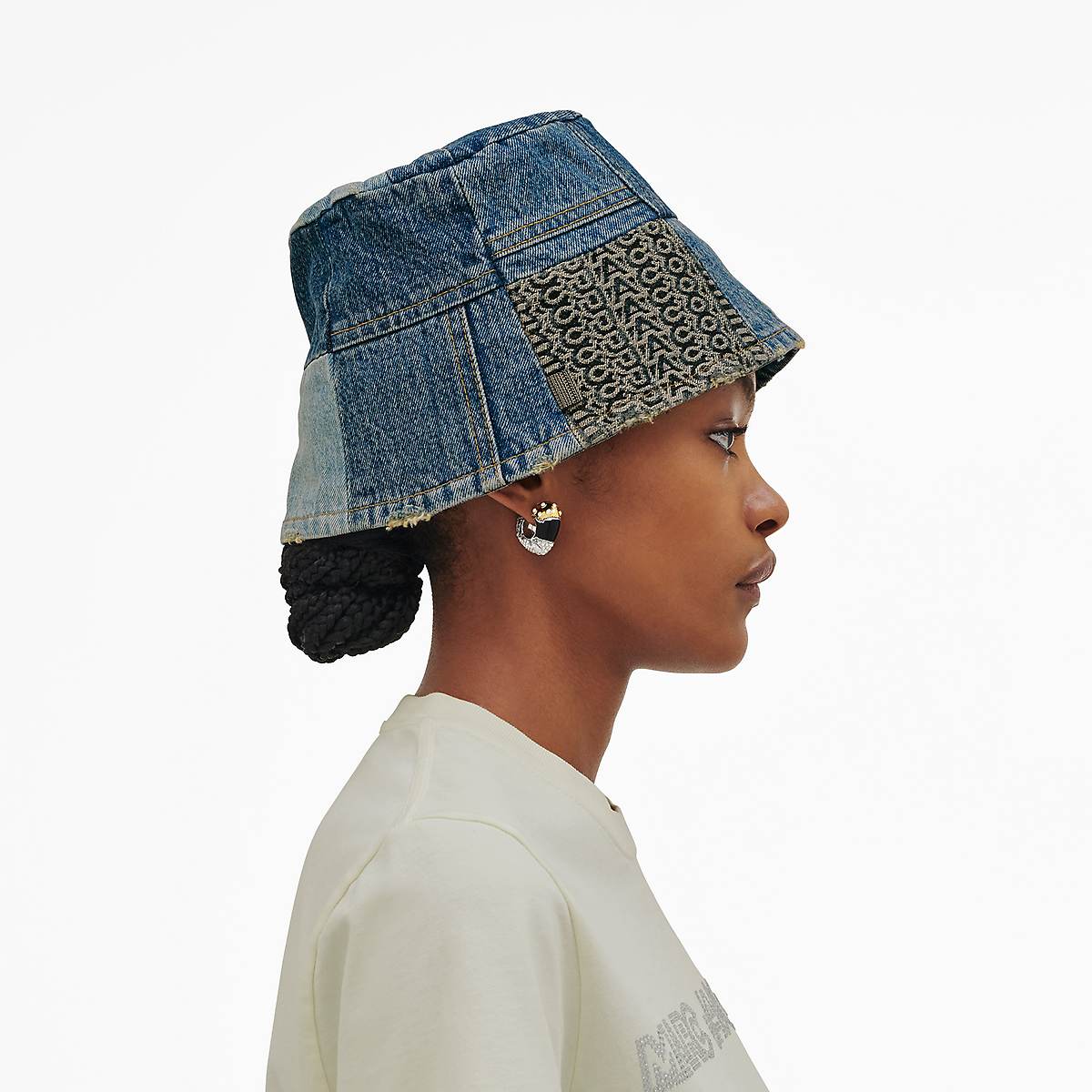 Women Marc Jacobs Patchwork Denim Bucket Hats Indigo Multicolor | UK MJ6027-Q01