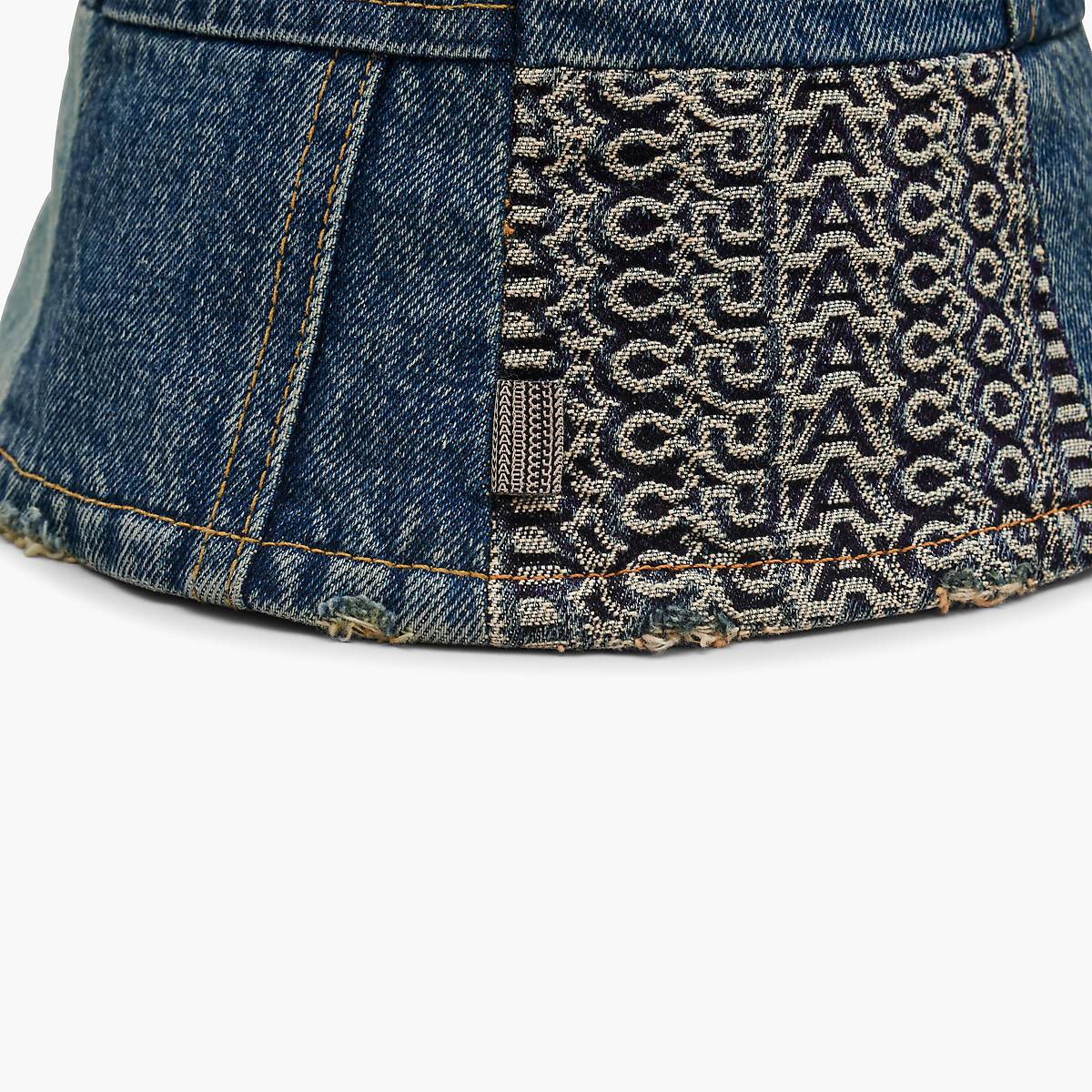 Women Marc Jacobs Patchwork Denim Bucket Hats Indigo Multicolor | UK MJ6027-Q01