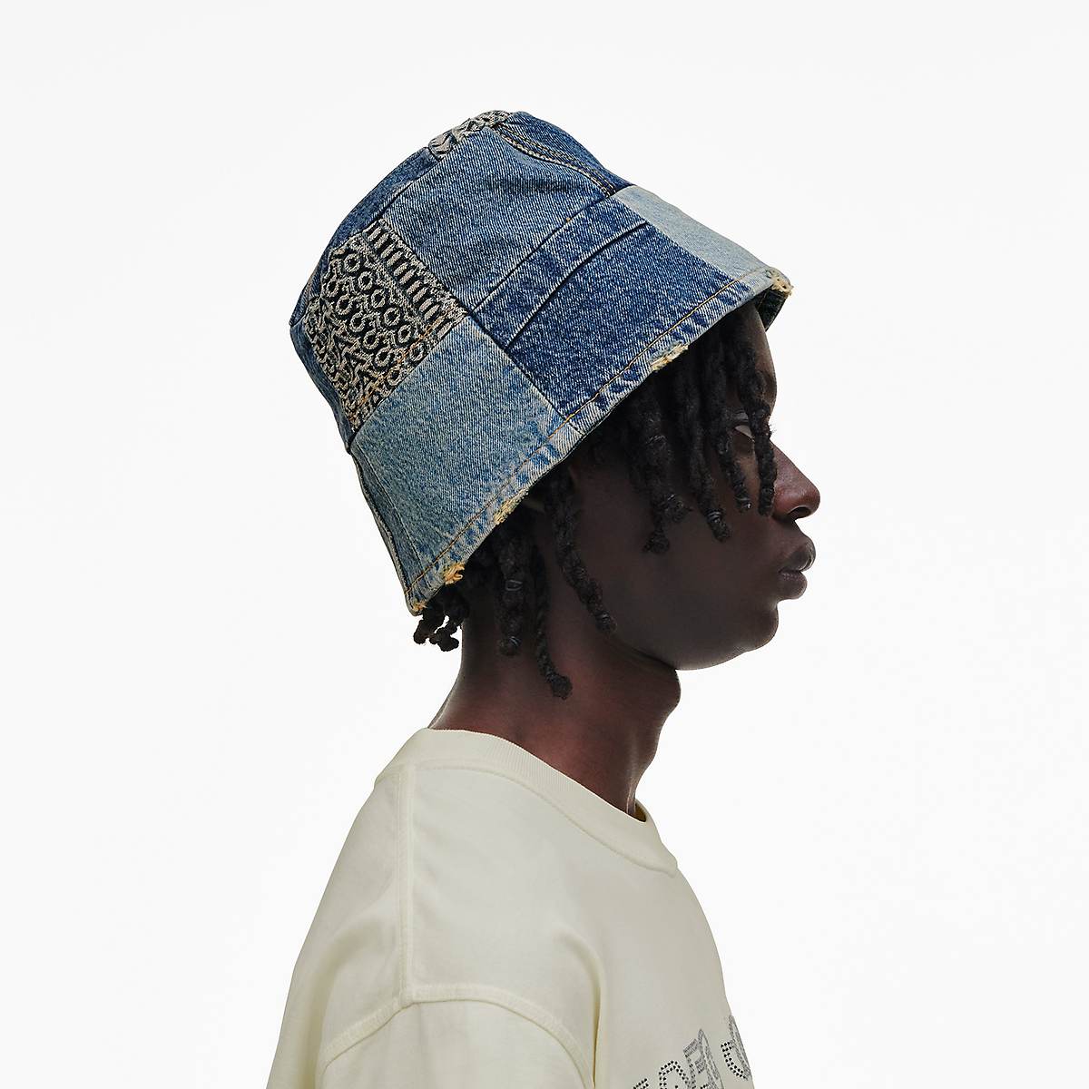 Women Marc Jacobs Patchwork Denim Bucket Hats Indigo Multicolor | UK MJ6027-Q01