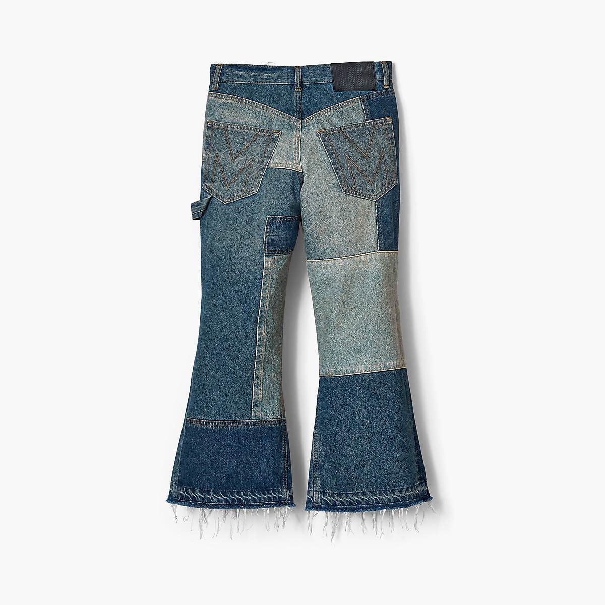 Women Marc Jacobs Patchwork Denim Cropped Flare Jeans Indigo Multicolor | UK MJ8563-H73