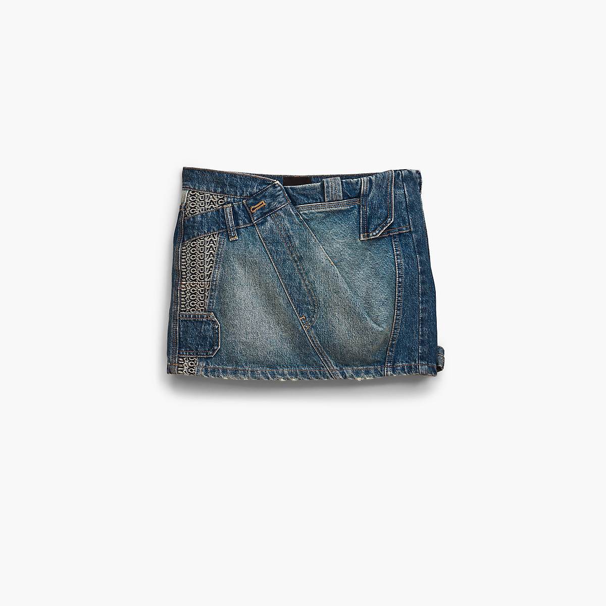 Women Marc Jacobs Patchwork Denim Mini Skirts Indigo Multicolor | UK MJ1350-G09