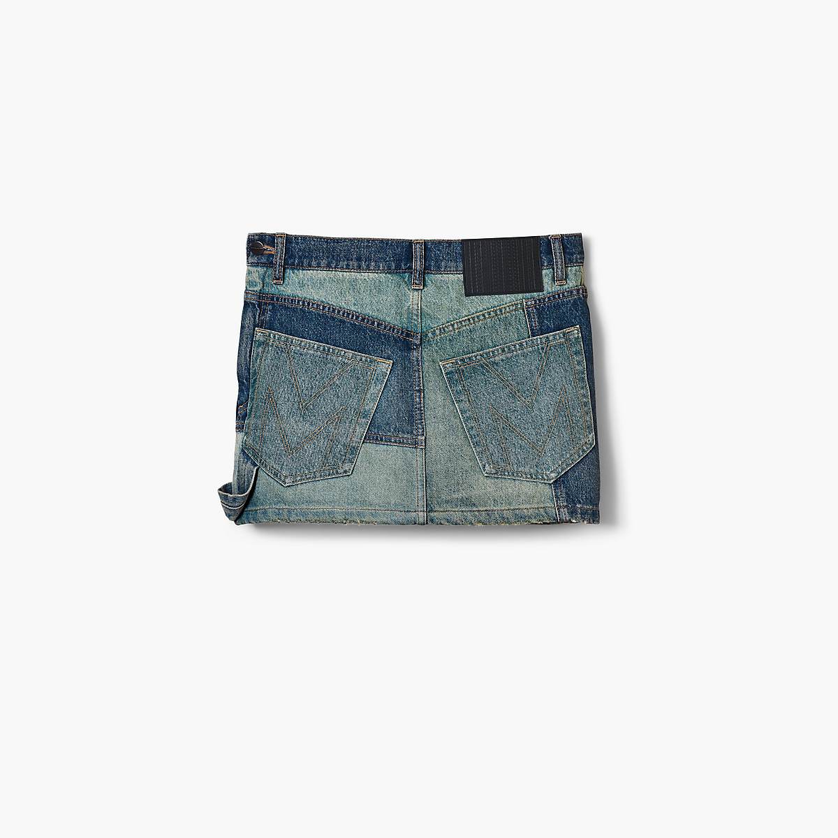 Women Marc Jacobs Patchwork Denim Mini Skirts Indigo Multicolor | UK MJ1350-G09