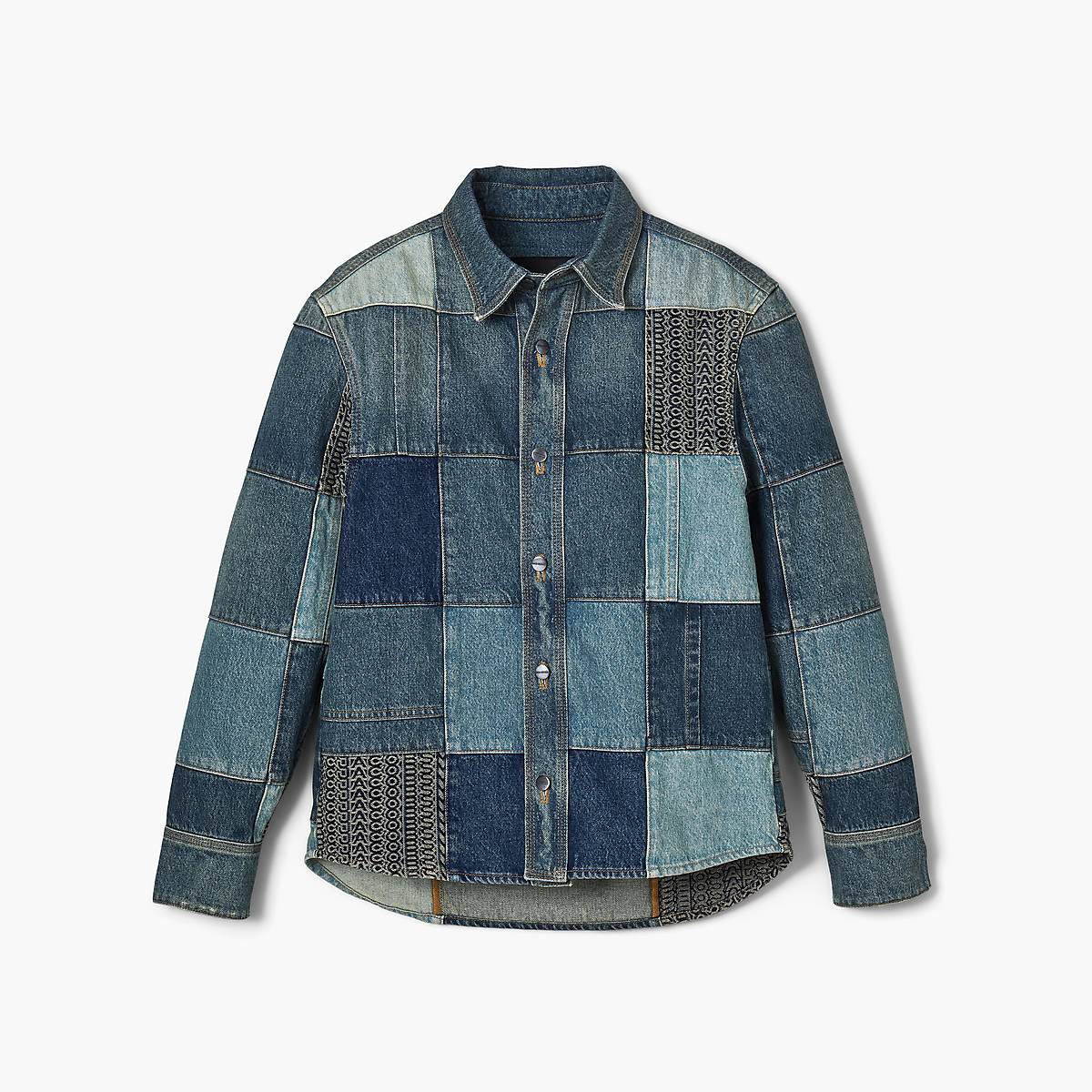 Women Marc Jacobs Patchwork Denim Shirts Indigo Multicolor | UK MJ4127-F34