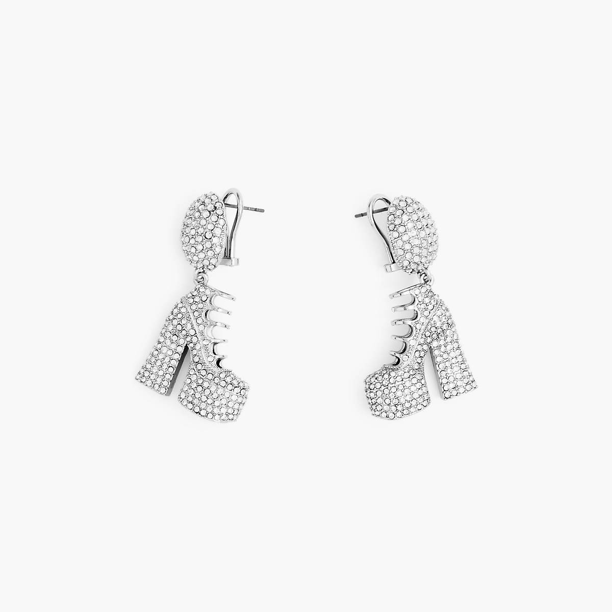 Women Marc Jacobs Pave Kiki Boot Earrings Silver | UK MJ8016-W51