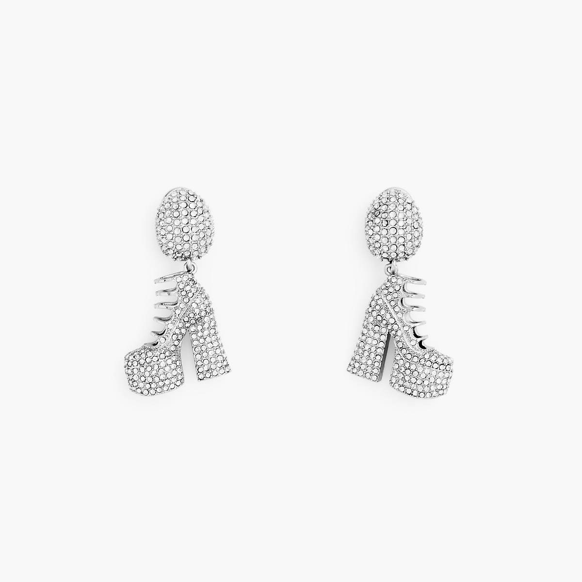 Women Marc Jacobs Pave Kiki Boot Earrings Silver | UK MJ8016-W51