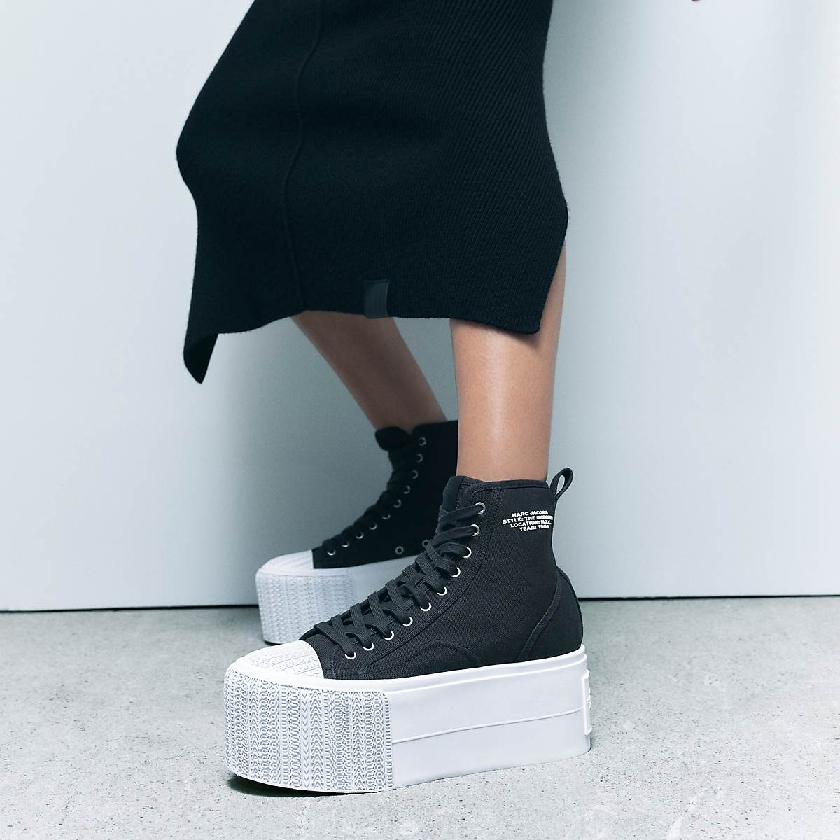 Women Marc Jacobs Platform High Top Trainers Black | UK MJ5632-R30