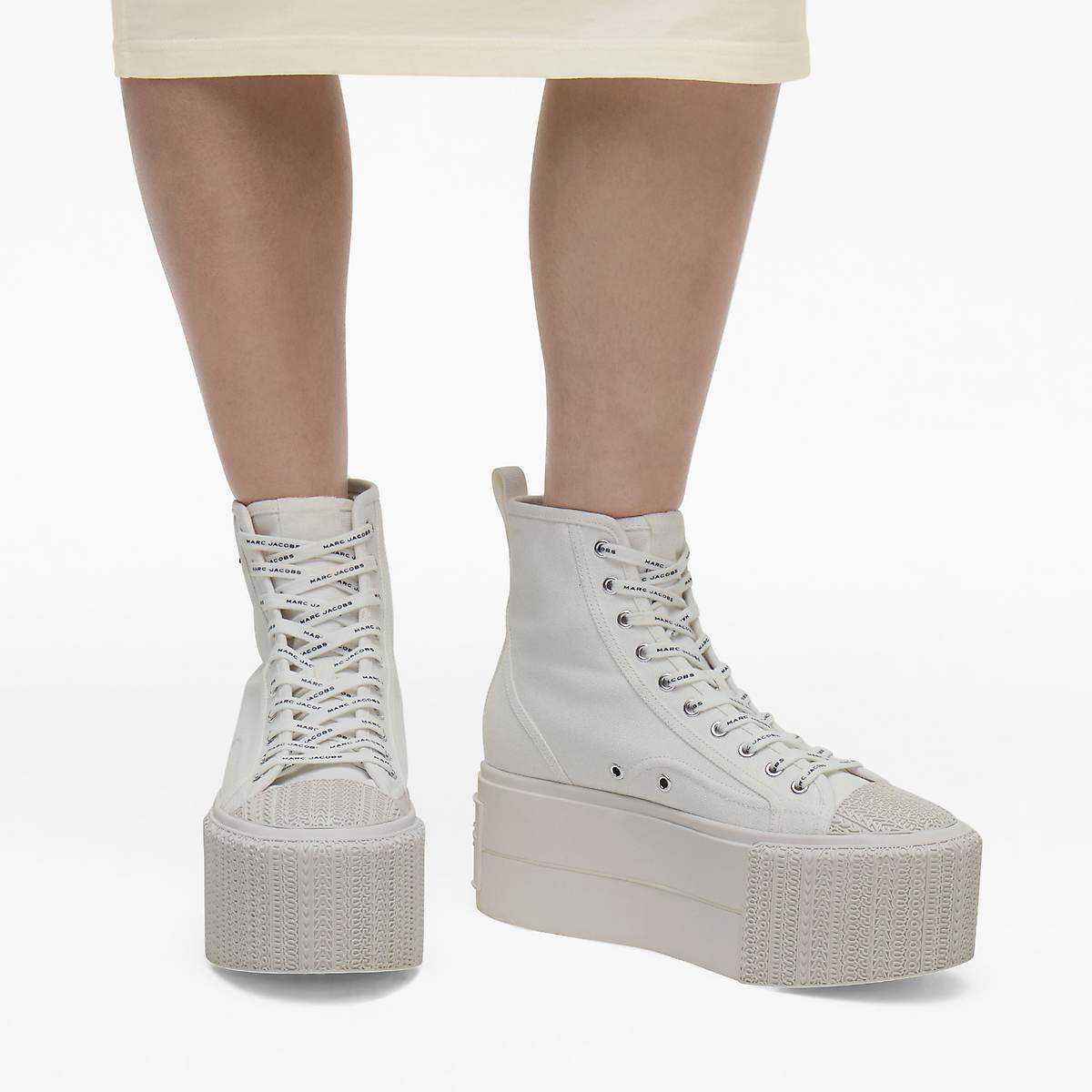 Women Marc Jacobs Platform High Top Trainers White | UK MJ6578-T51