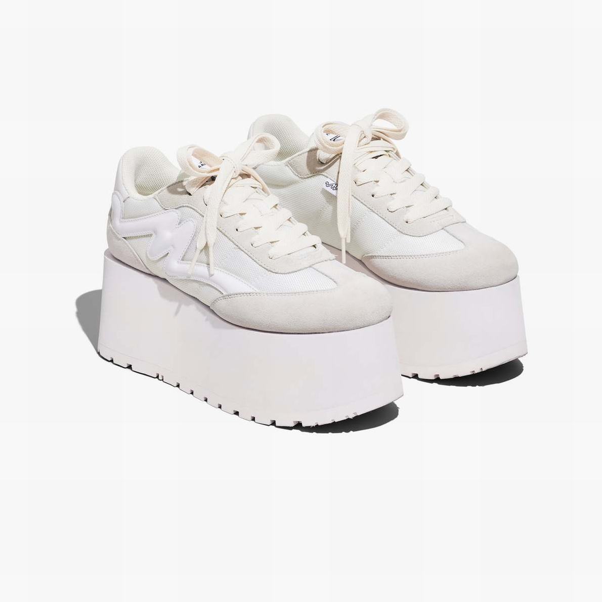 Women Marc Jacobs Platform Jogger Trainers White | UK MJ0359-X17