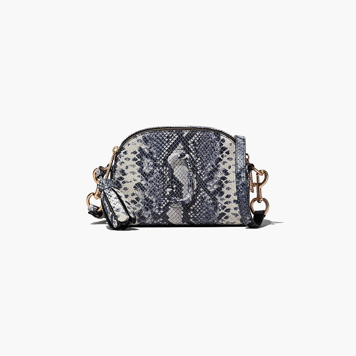 Women Marc Jacobs Python-Embossed Shutter Crossbody Bags White Multicolor | UK MJ1367-Y75