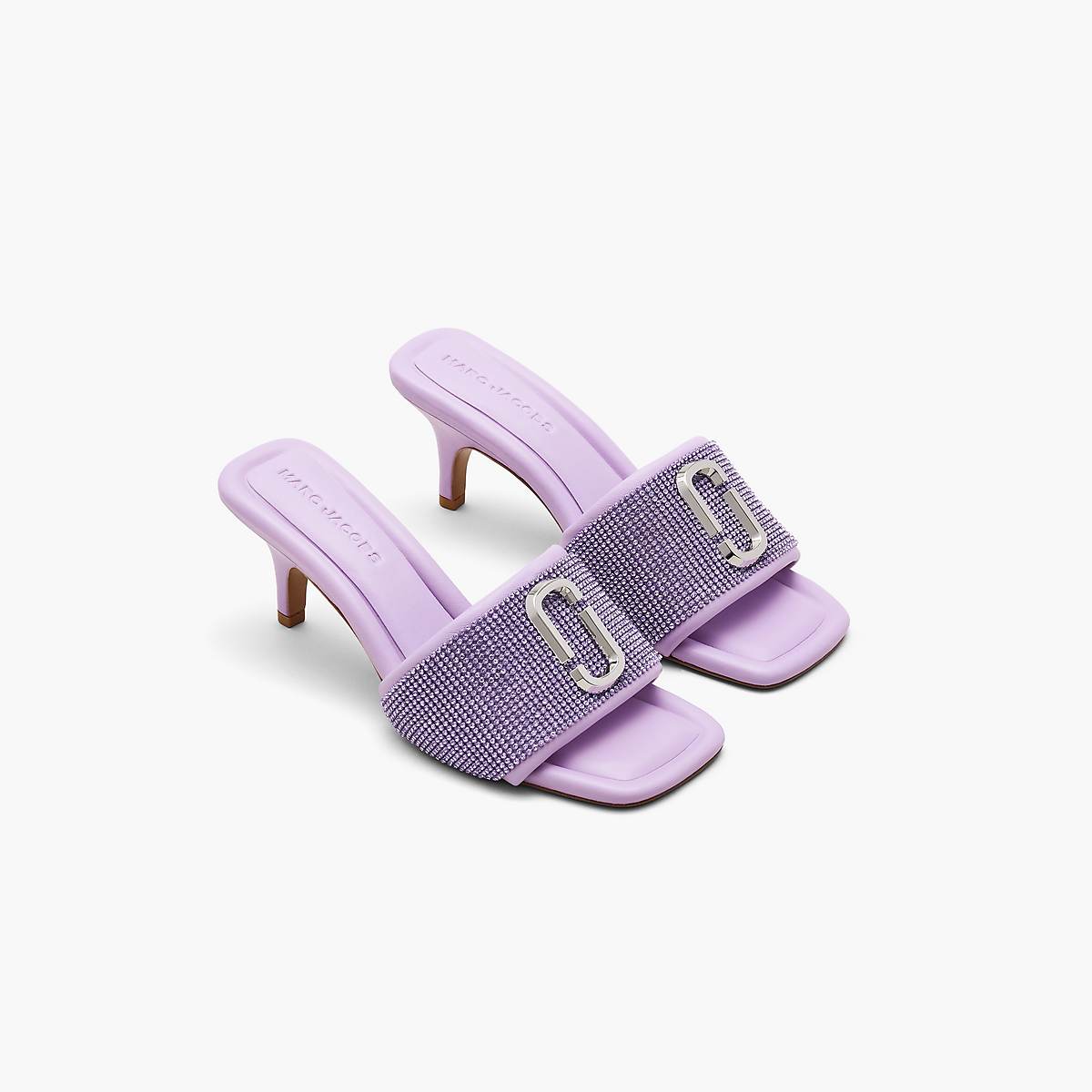 Women Marc Jacobs Rhinestone J Marc Heeled Sandals Purple | UK MJ5392-F16