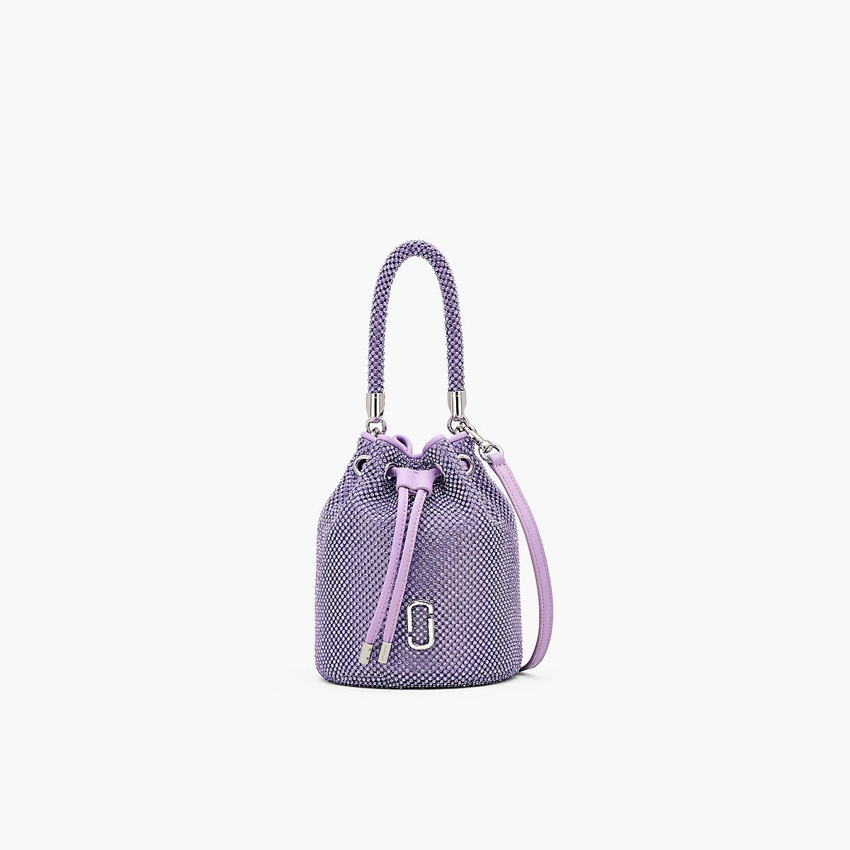 Women Marc Jacobs Rhinestone Mini Bucket Bags Purple | UK MJ2539-D79