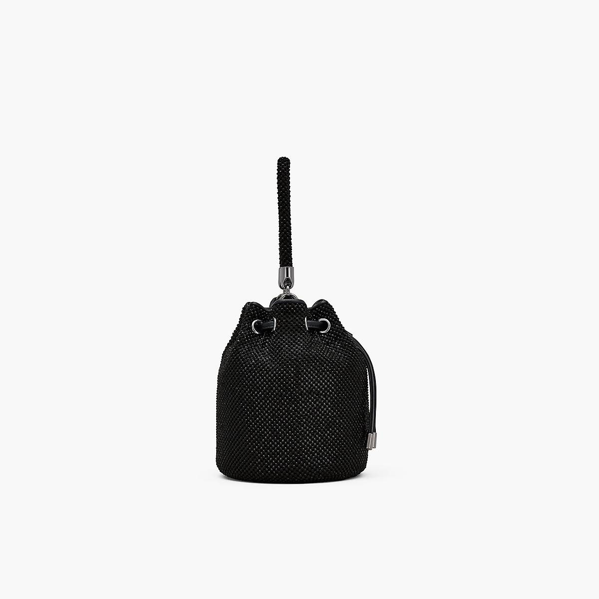 Women Marc Jacobs Rhinestone Mini Bucket Bags Black | UK MJ2916-F72