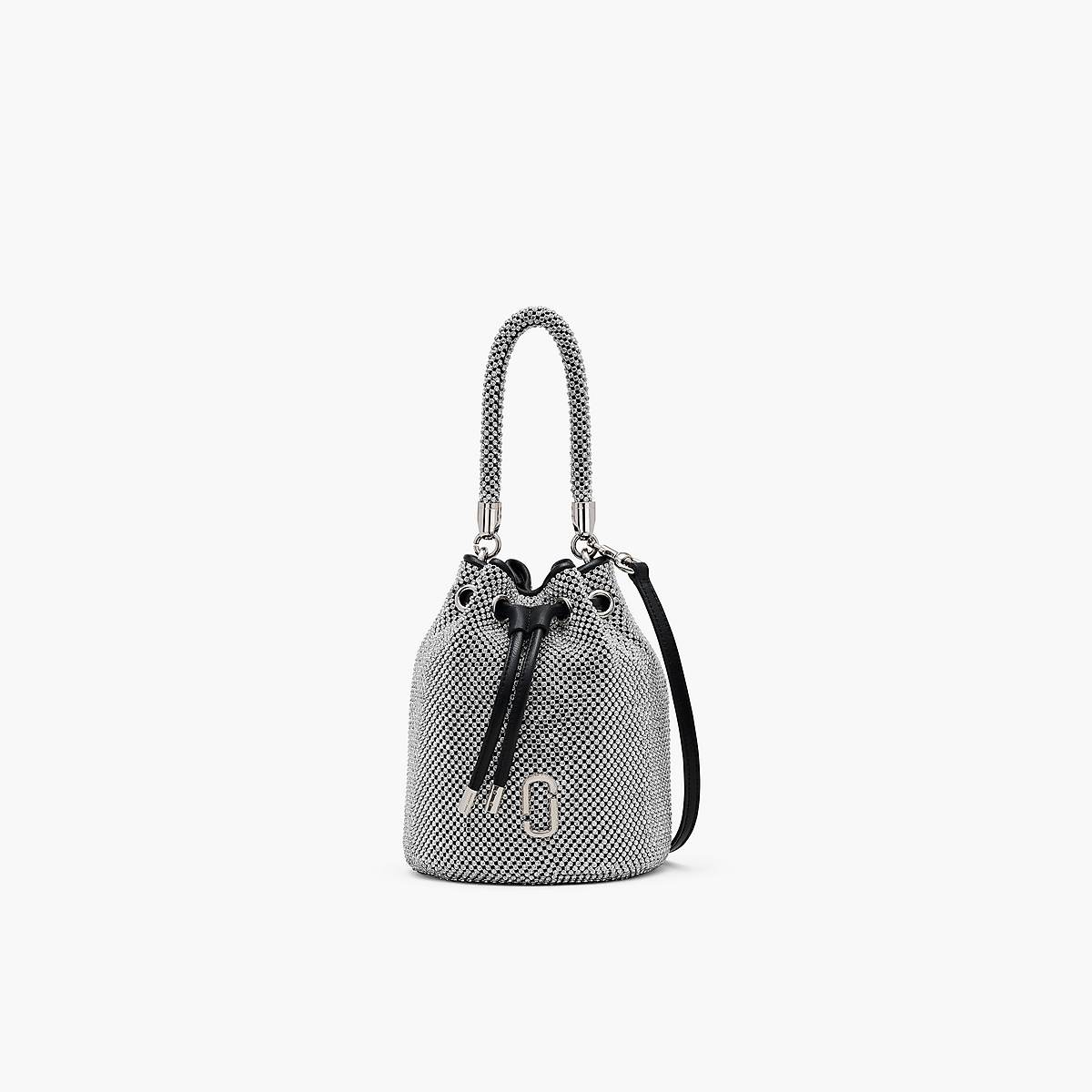 Women Marc Jacobs Rhinestone Mini Bucket Bags Grey | UK MJ7183-G49