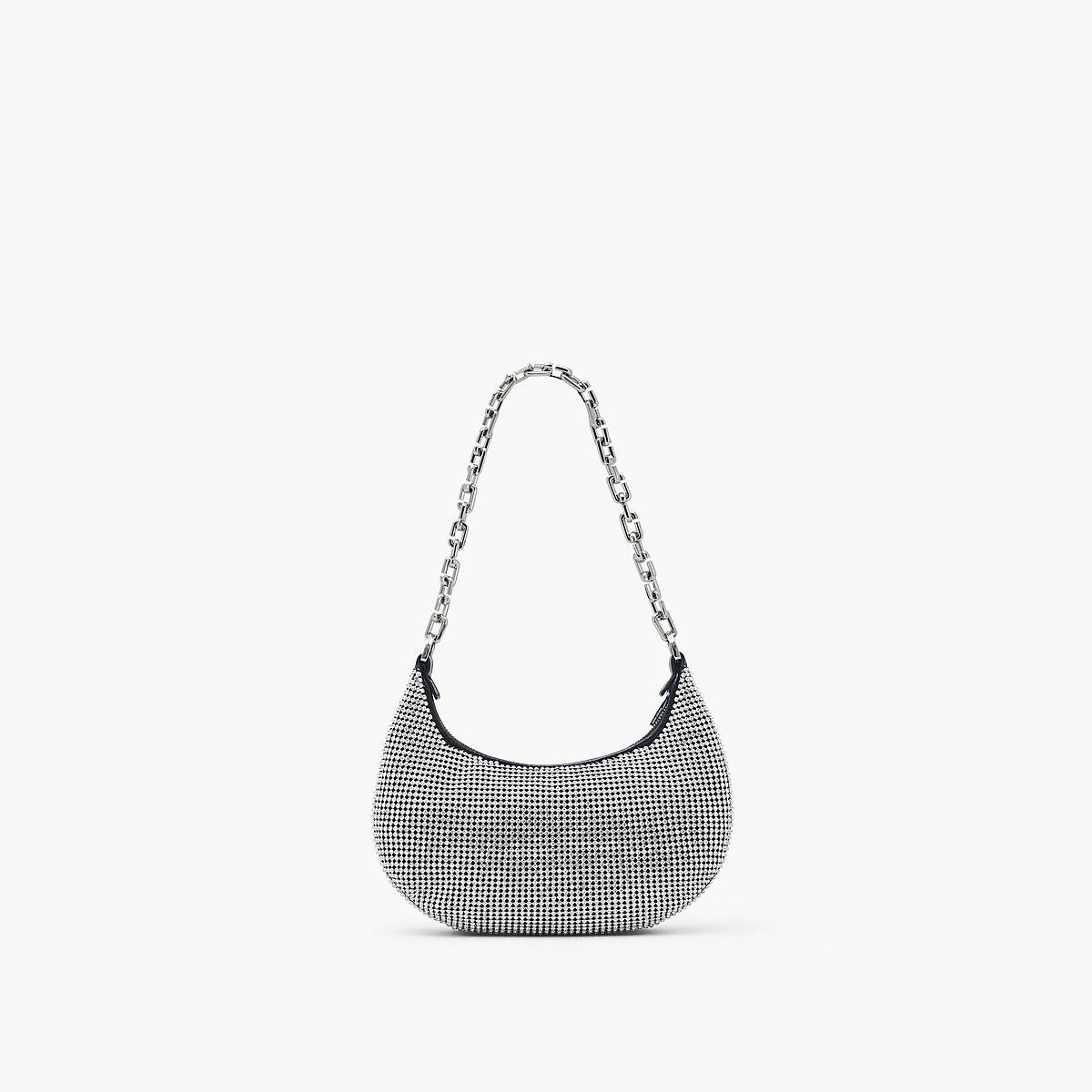 Women Marc Jacobs Rhinestone Small Curve Shoulder Bags Silver | UK MJ9168-M10