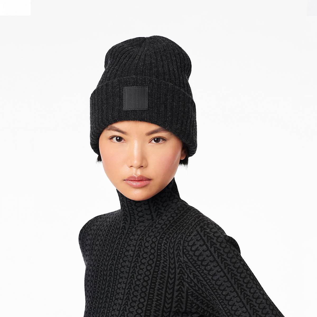 Women Marc Jacobs Ribbed Beanie Grey | UK MJ4957-M01