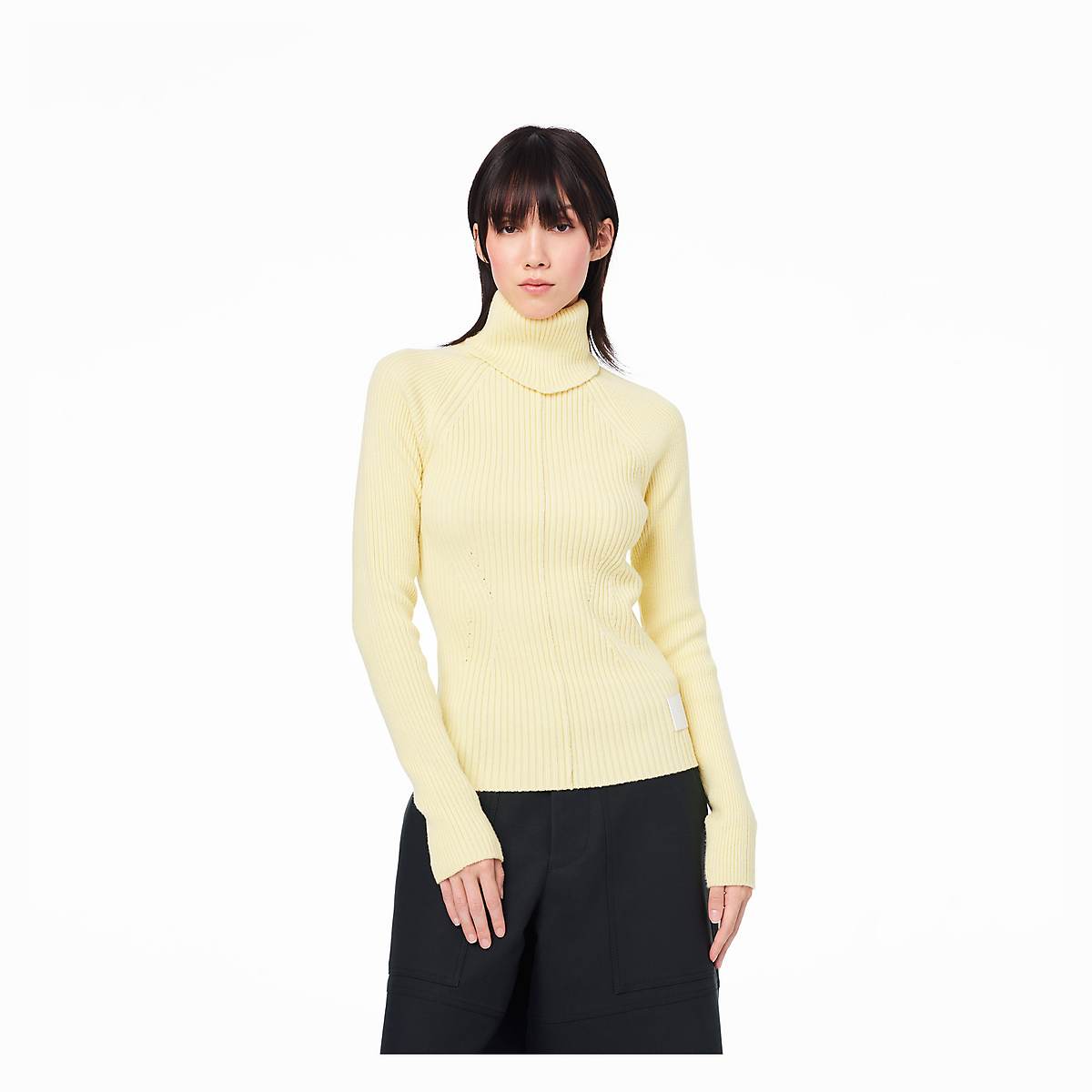 Women Marc Jacobs Ribbed Turtleneck Sweaters Yellow | UK MJ2176-D13