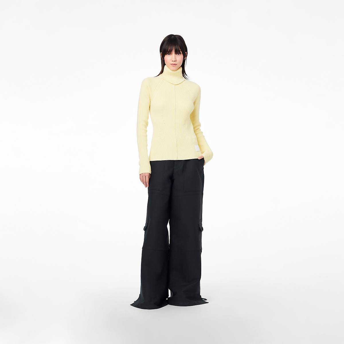 Women Marc Jacobs Ribbed Turtleneck Sweaters Yellow | UK MJ2176-D13