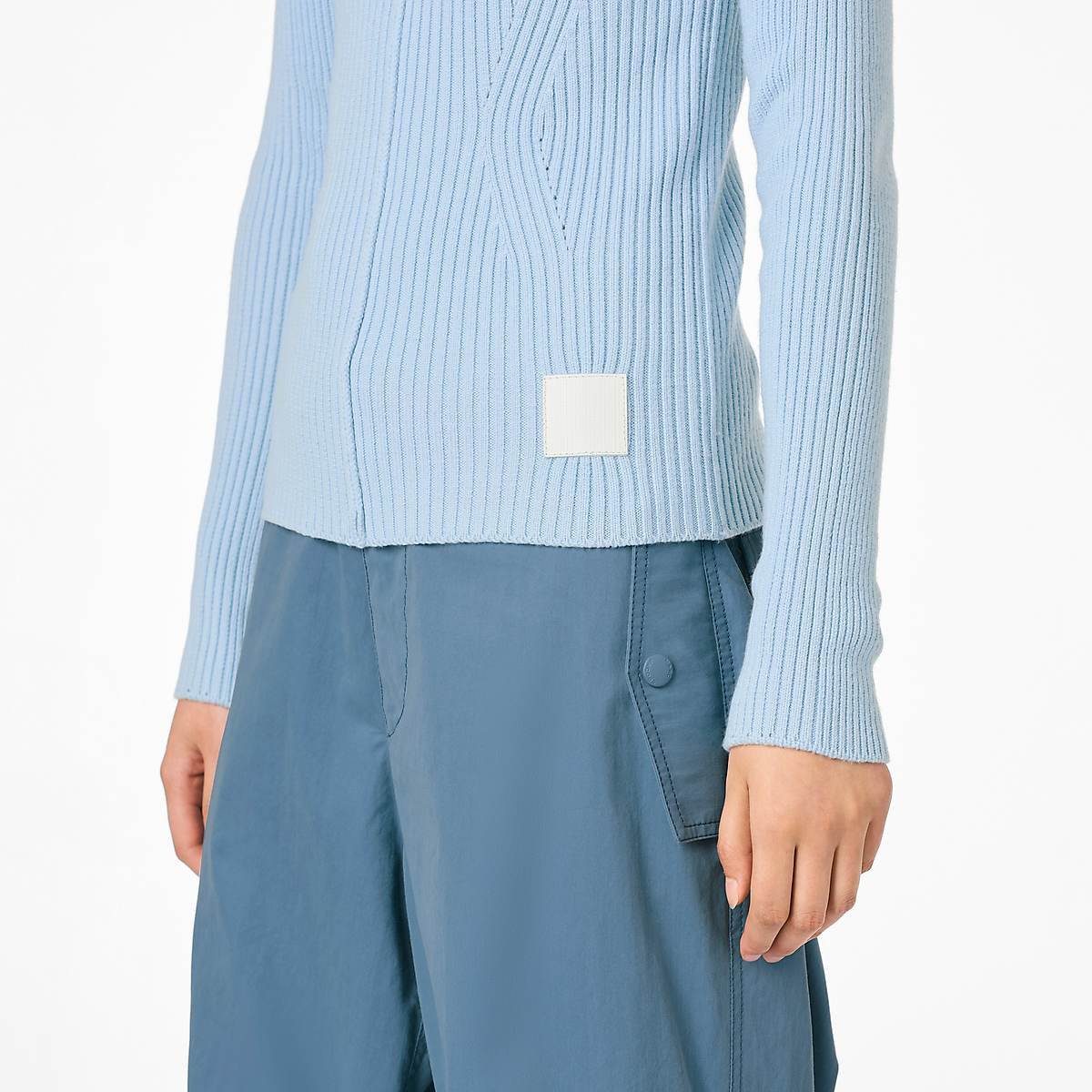 Women Marc Jacobs Ribbed Turtleneck Sweaters Blue | UK MJ9054-F57